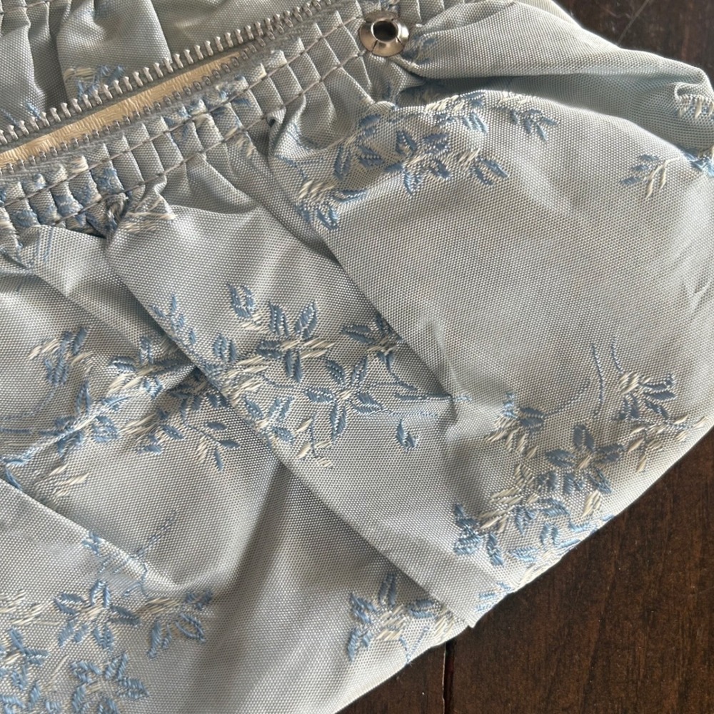 Vintage American Tourister Train Case Blue Hard Shell Floral Travel Luggage 60s - Picture 10 of 16